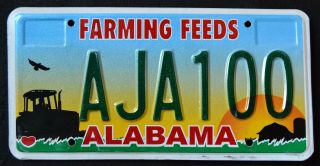 Alabama " Farming Feeds Agriculture Tractor Barn " Al Specialty License Plate