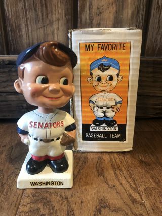 Vintage Bobblehead Nodded - Baseball Washington Senators With Box