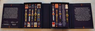 Boxed Set Of Nine Swatch Watch Pins From The 1996 Atlanta Summer Olympics