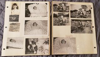Vtg Photo Album Pgs - Post Mortem - 10 Yr Old Girl - 1953