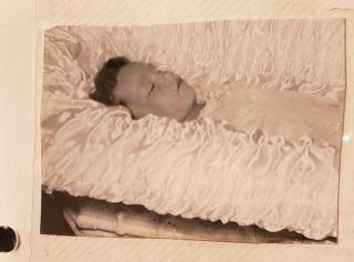 Vtg Photo Album pgs - Post Mortem - 10 yr old Girl - 1953 2
