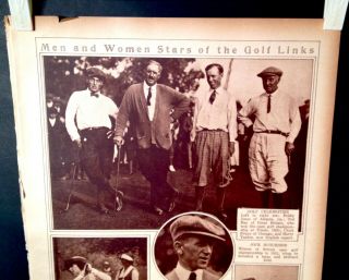 Vintage 1922 Top Golfers Bobby Jones Ted Ray Chick Evans Harry Vardon Read