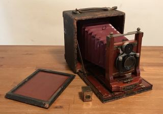 Antique Century Model 46 Red Bellows Folding Camera -