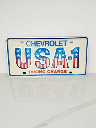 License Plate Novelty Tag Vintage Usa - 1 Taking Charge Chevrolet Chevy