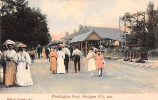 Michigan City Indiana Washington Park Vintage Postcard Aa16954