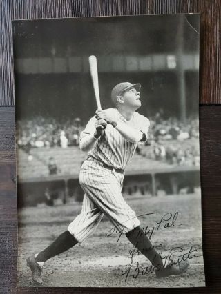 1934 Quaker Oats Premium Babe Ruth To My Pal Photo - Trimmed Border - Fax Autograph