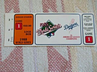 1988 World Series Ticket Stub Game 1 A 
