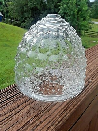 Vintage Clear Glass Ceiling Globe Hall Porch Light Fixture Acorn Shade Daisy