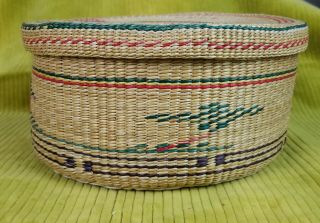 Vintage Woven Wicker Nesting Baskets - Set Of 3 With Lids