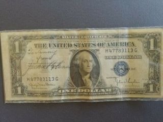 Jackie Robinson Autographed One Dollar Bill Silver Certificate Series 1935 D