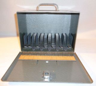 Vintage Metal Box 8mm Film Storage Case Brumberger Holds 12 Reels