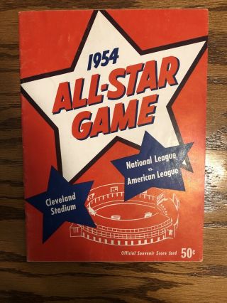 1954 Mlb All - Star Game “cleveland Stadium” Program