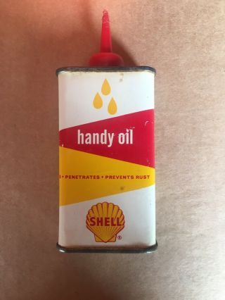 Vintage Shell Handy Oil Lead Top 4oz Metal Can