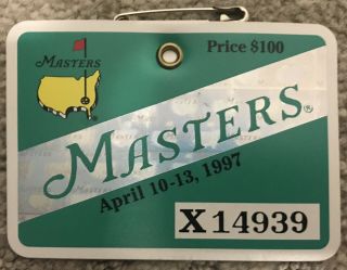 Tiger Woods Full 5 Masters Badge Ticket Set With 1997,  2001,  2002,  2005,  2019 2