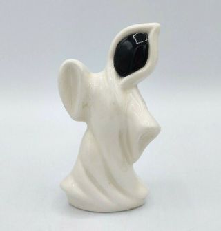 Vintage Ceramic Small Black And White Ghost Figurine Halloween 5 "