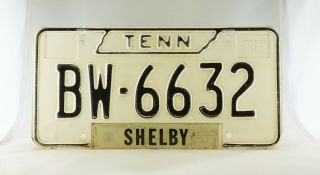 1966 Tennessee Passenger License Plate - - Bw - 6632