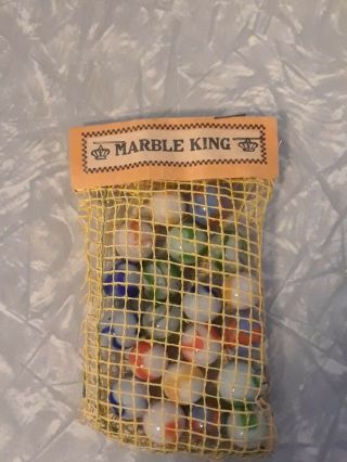 Vintage Bag Of Marble King Glass Marbles 20 Count
