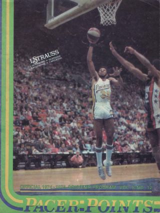 Indiana Pacers 1974 - 75 Vintage Aba Program Marked Score Sheet