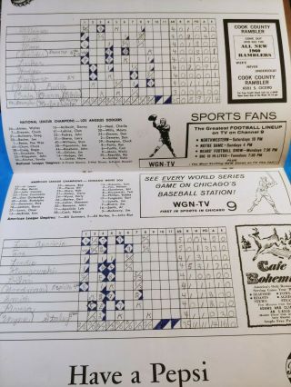 1959 CHICAGO WHITE SOX WORLD SERIES OFFICIAL PROGRAM Turk Lown auto on cover 3