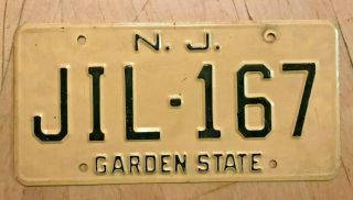 Jersey Garden State Passenger Auto License Plate " Jil 167 " Nj Jill