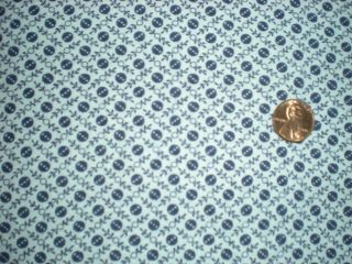 Tiny Buttons Novelty Vtg Feedsack Quilt Sewing Doll Clothes Craft Fabric Navy