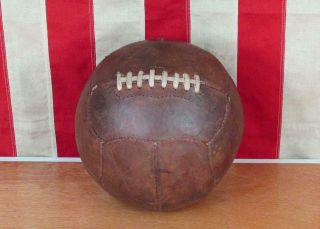 Vintage 1940s Leather Soccer Ball W/laces Official Size Football Great Display