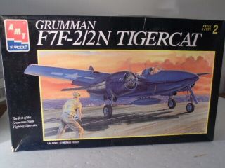 Vtg Amt - Ertl 1/48 Scale Grumman F7f - 2/2n Tigercat Plastic Model Kit Complete Set