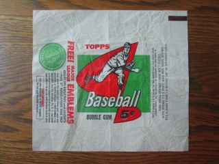 1958 Topps 5 Cent Wax Pack Wrapper - Milwaukee Braves Patch Ad