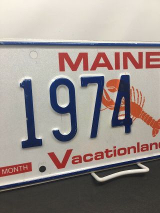 Maine License Plate Lobster Graphic Birth Year 1974 Es Vacationland Me