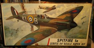 Vintage 1970 1:24 Airfix Wwii Supermarine Spitfire 1a Model Kit