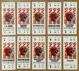 Vintage 1993 Nfl Cleveland Browns Full Football Tickets - Broncos Steelers