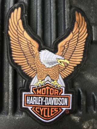 Vintage 80s Large American Harley Davidson Motorcycle Patch Eagle Embroidery