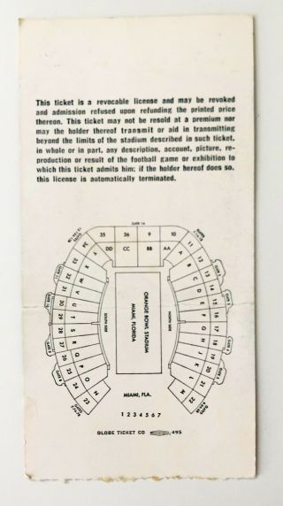 1969 Bowl III Ticket Stub: Jets vs Colts 2