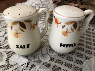 Vintage Hall Superior Jewel Tea Autumn Leaf Salt And Pepper Shakers
