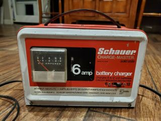 Vintage Schauer Charge - Master 6 amp battery charger charges 6 & 12 volt 2