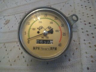 Vintage Sears Bicycle Speedometer 700 Checkered Flag Made In Japan