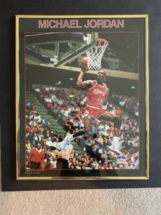 Vintage 1988 Starline Michael Jordan Framed Poster 16 " X 20 "