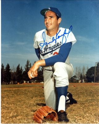 Signed Autograph Photo Of Sandy Koufax Brooklyn Dodgers 8 X 10 Color