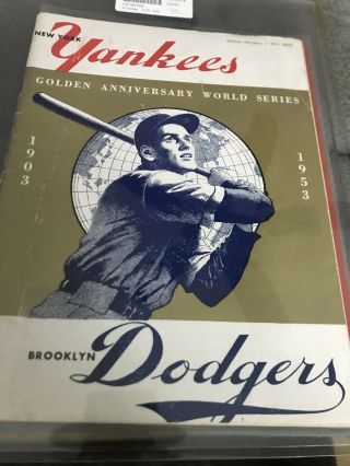 1953 York Yankees Vs Brooklyn Dodgers World Series Program Mickey Mantle