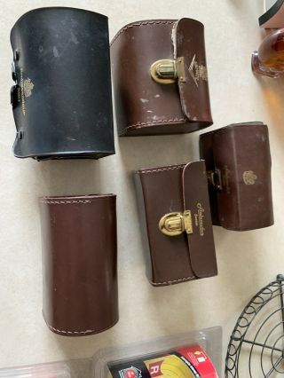 5 Abu Garcia Ambassadeur Sweden Fishing Reel Brown Leather Cases Vintage