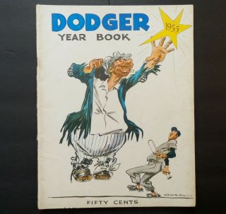1955 Brooklyn Dodgers Baseball Yearbook Campanella Reese Snider Etc.