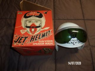Steve Canyon Ideal Jet Pilot Helmet & Box Caniff Vtg Toy V.  Good