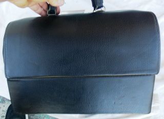 Vintage Schell Black Leather Doctor Medical Bag 58425 with Keys 2