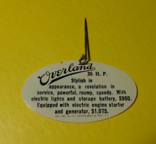 Vintage Overland Model 79/35 H.  P.  $950 - $1075 Stick pin 1 11/16 