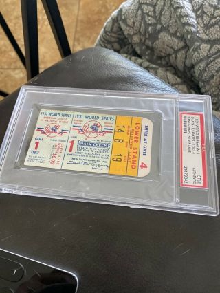 1951 World Series Game 1 Ticket Psa Authenticated (ticket Is Lwr Stand)