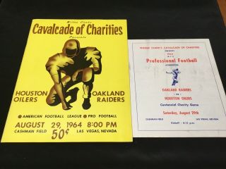 Vintage 1964 Afl Nfl Oakland Raiders Vs Houston Oilers Cavalcade Of Charities