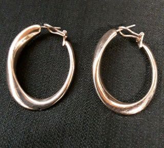 4 Pair ' s of Vintage Sterling Silver 925 Hoop Earrings. 2