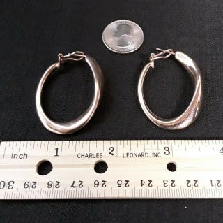 4 Pair ' s of Vintage Sterling Silver 925 Hoop Earrings. 3
