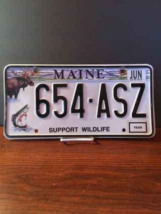 Maine License Plate Support Wildlife Graphic Moose Fish Me