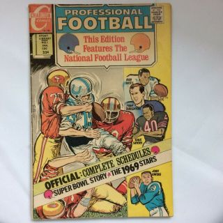 Vintage 1969 - 70 Professional Football Comic No.  1 With Fran Tarkenton Back Cover